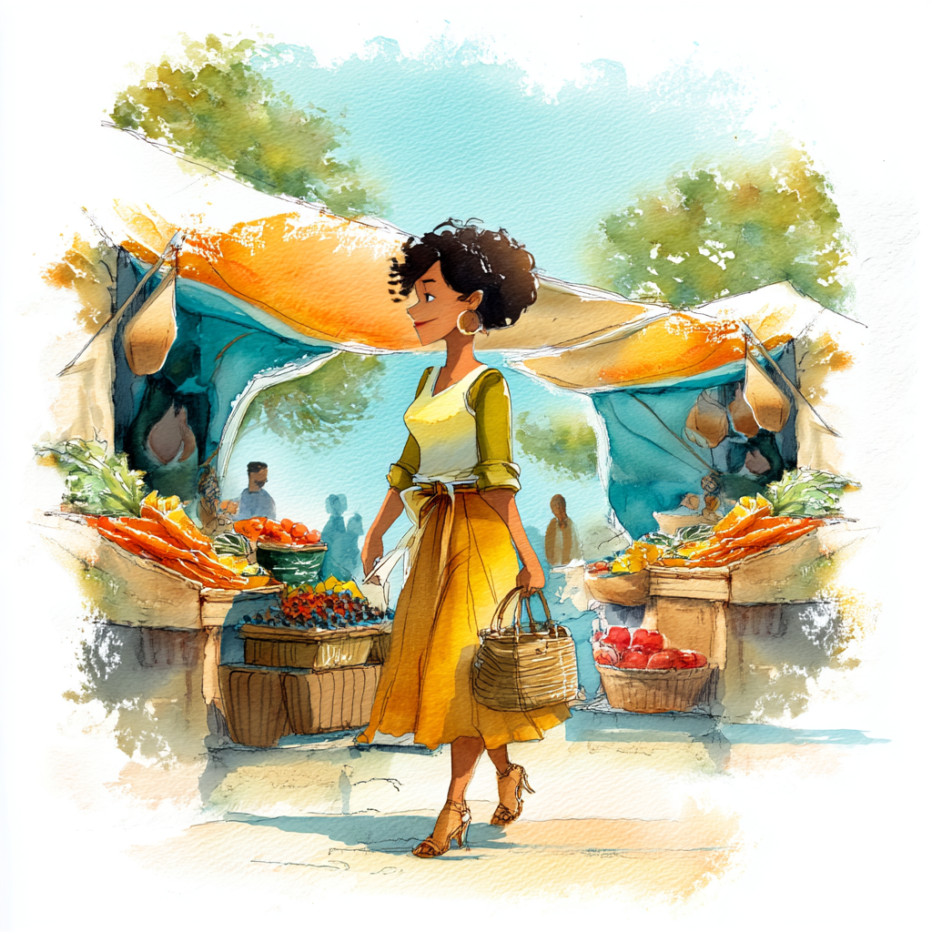 Illustration from "At the Market"