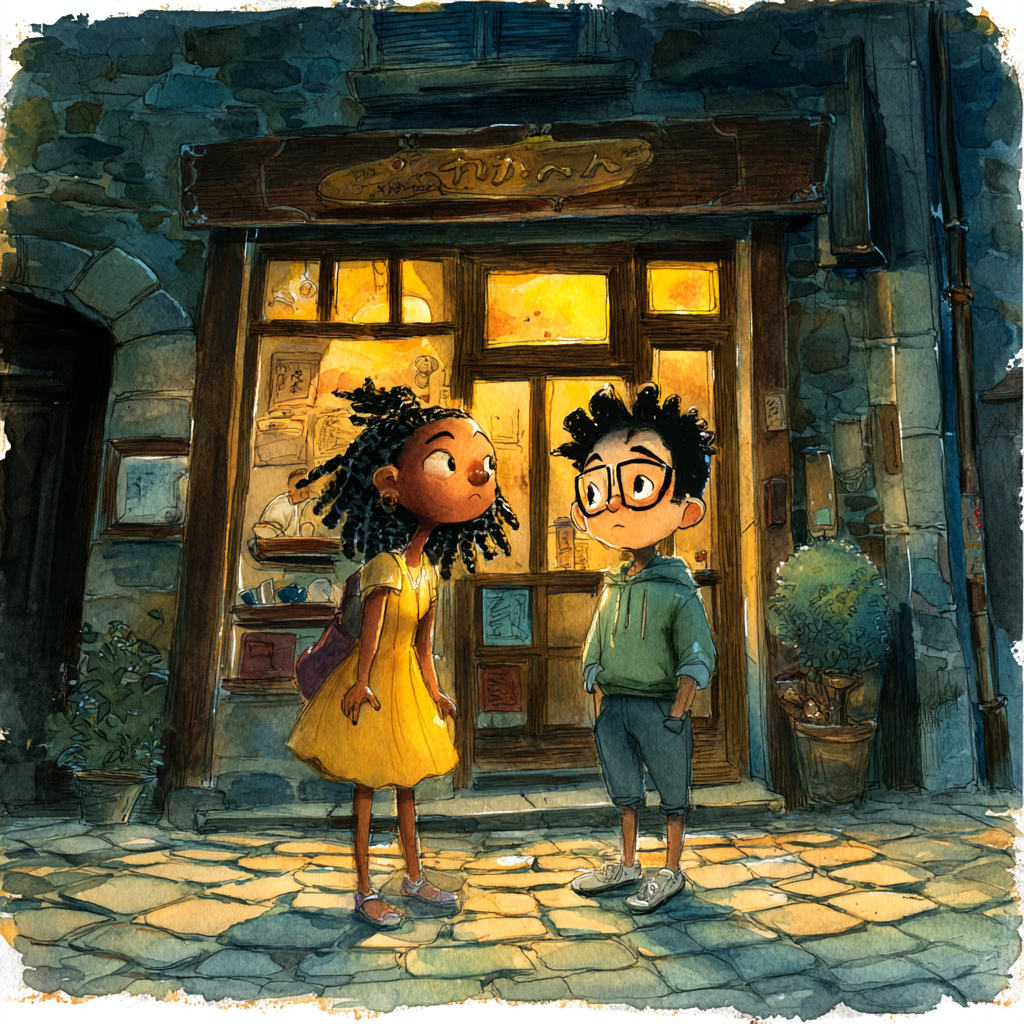 Illustration from "The Restaurant With No Menu", a beginner short story for language learners