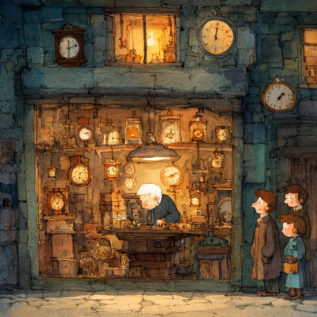 Illustration from "The Silent Clockmaker"