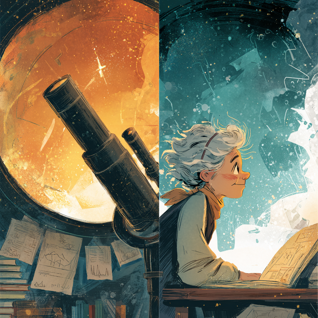Illustration from "The Scientist and the Star"